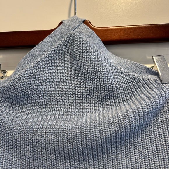 J Crew Blue Cashmere Cotton Blend Halter Knit Sweater Tank Top - Picture 3 of 8